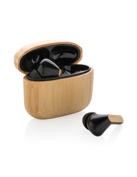 Auricolari TWS in plastica riciclata RCS e bambù Auricolari TWS in plastica riciclata RCS e bambù